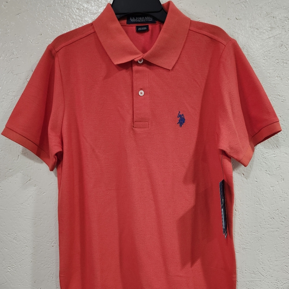Us.poloassn Mens Polo Shirt Small Red Athletic Training Golf Short Sleeve Nwt